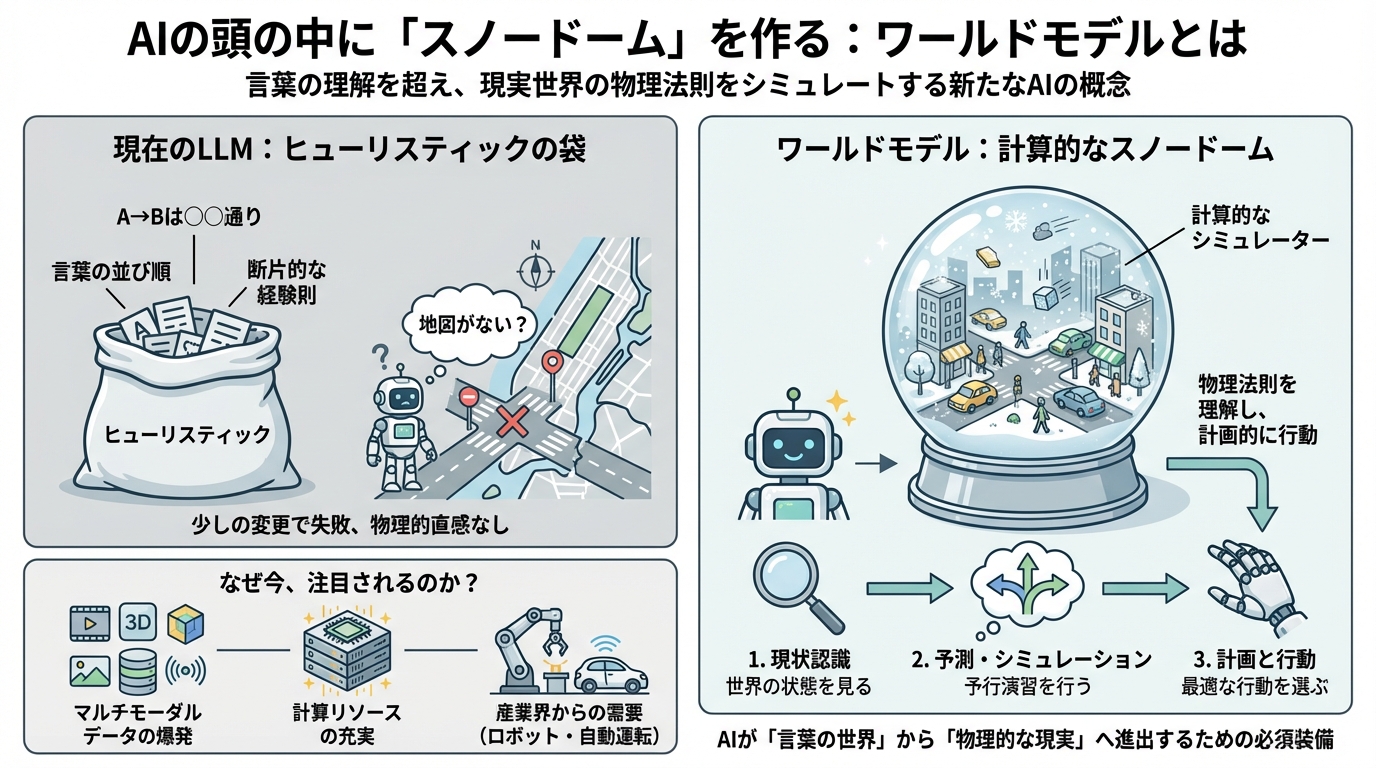 図解: AIの頭の中に「スノードーム」を作る試み