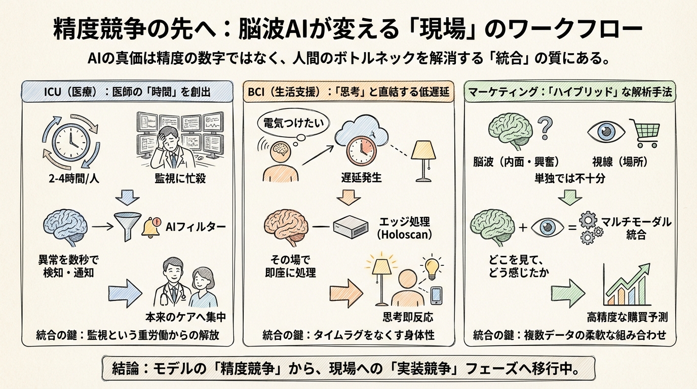 図解: 精度競争の先へ:ICU、BCI、マーケティングを変える「ワークフロー統合」の実例