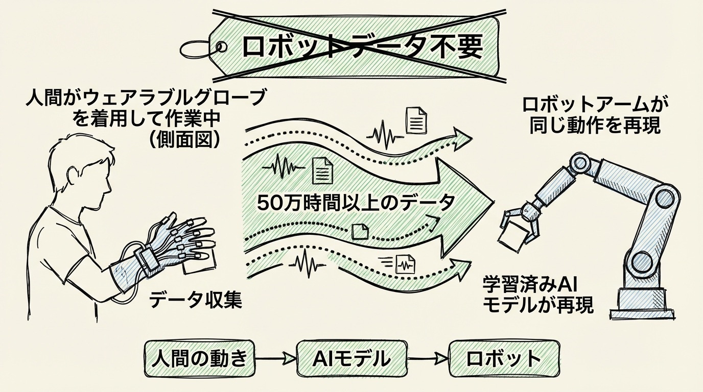 ロボットデータなしで学ぶ — 人間の動作から賢さを借りる仕組み