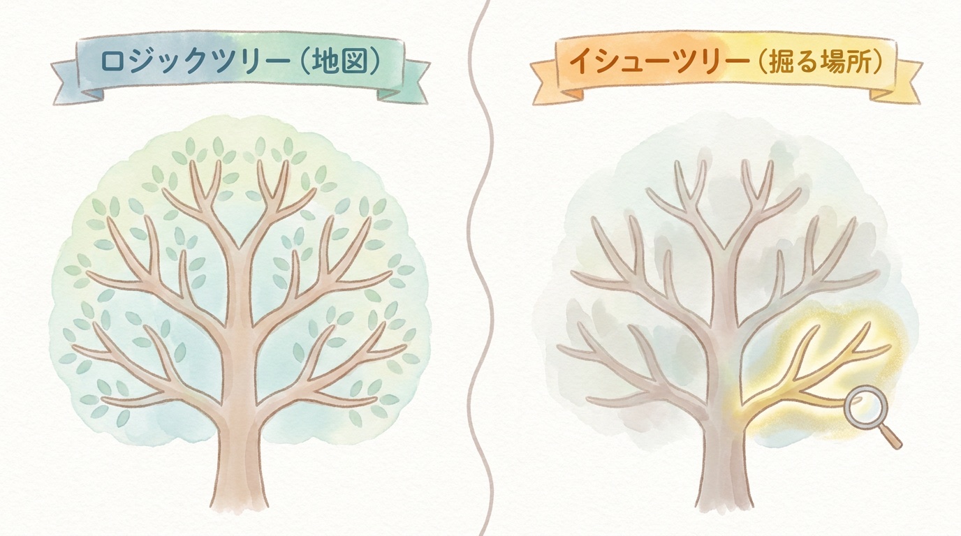 イシューツリーとは何か——ロジックツリー(地図)とイシューツリー(掘る場所)の違い