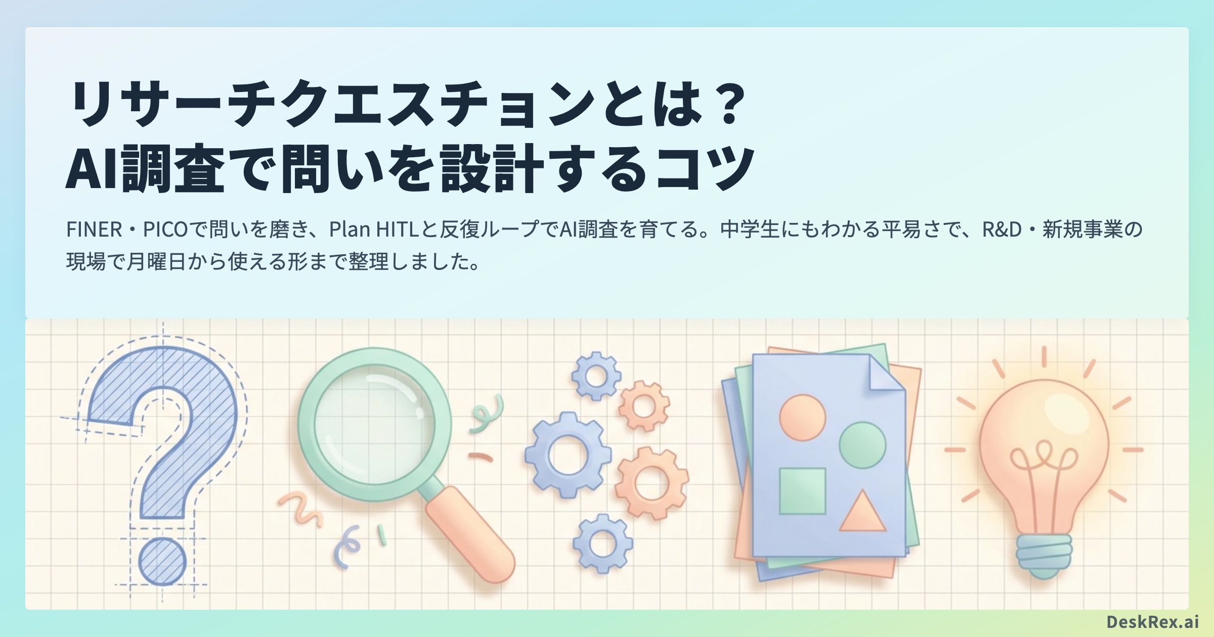 リサーチクエスチョンとは？AI調査で問いを設計するコツ