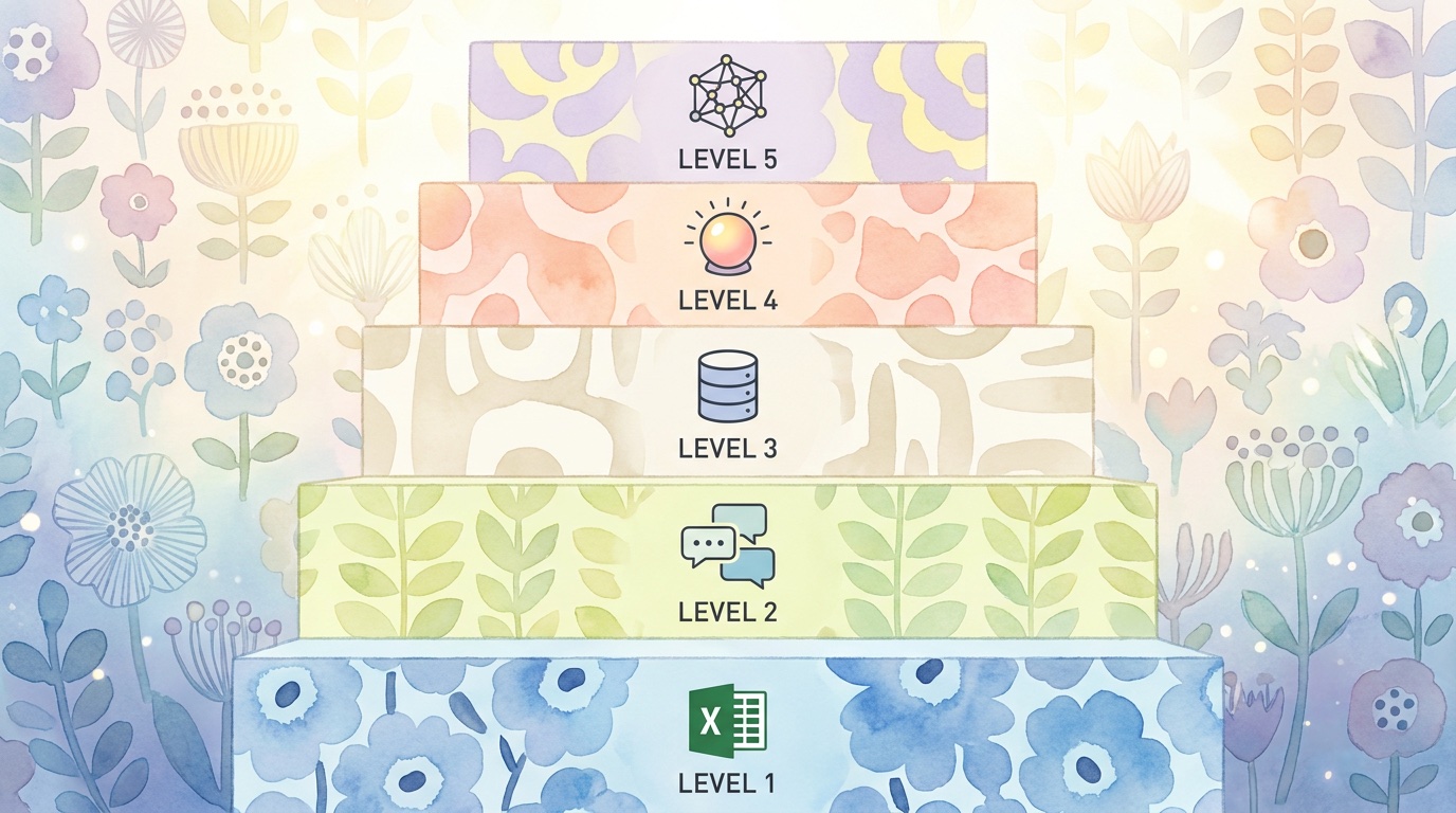 AIリサーチ成熟度モデル Level 1-5 の全体像