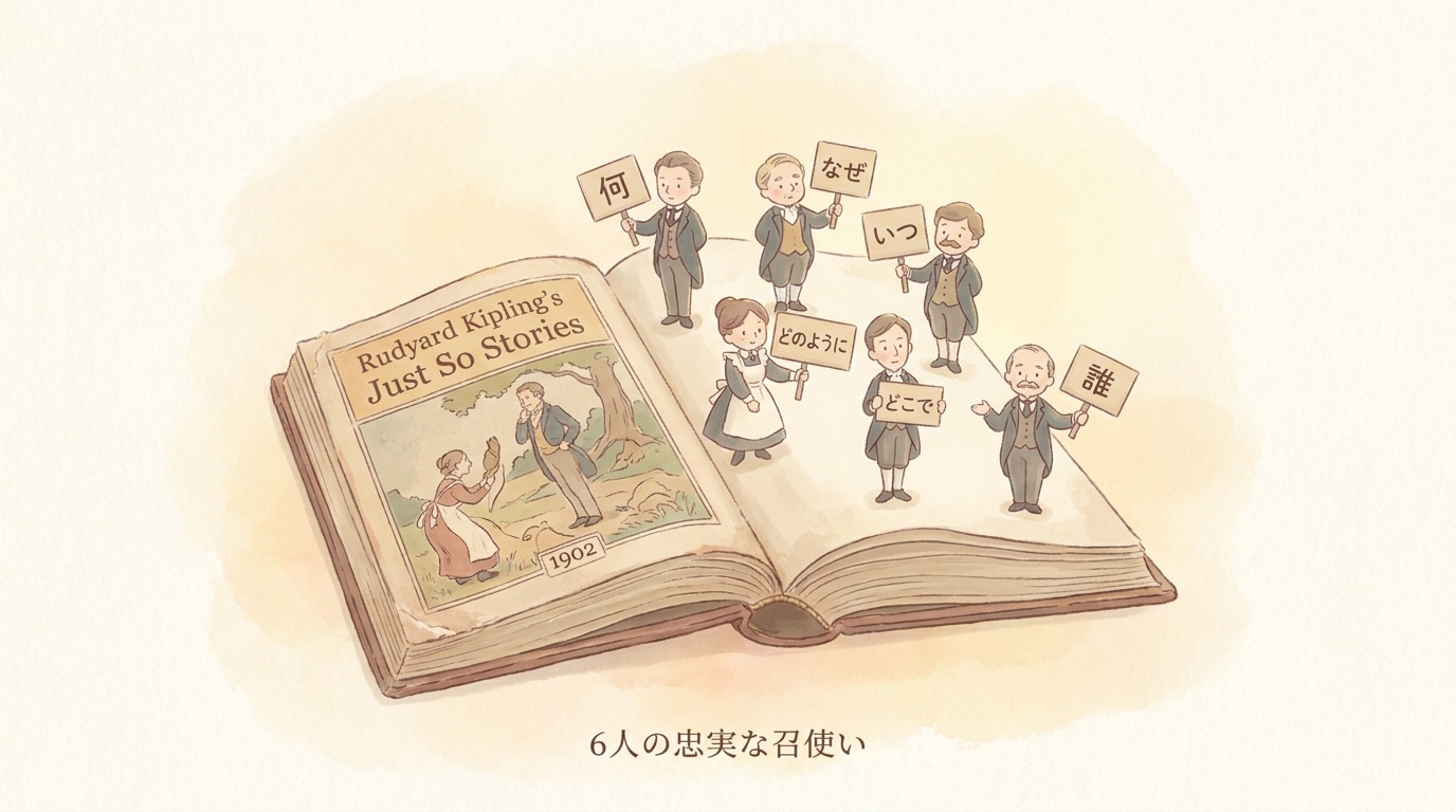 5W1Hの起源となったキプリングの詩と6人の召使いのイラスト
