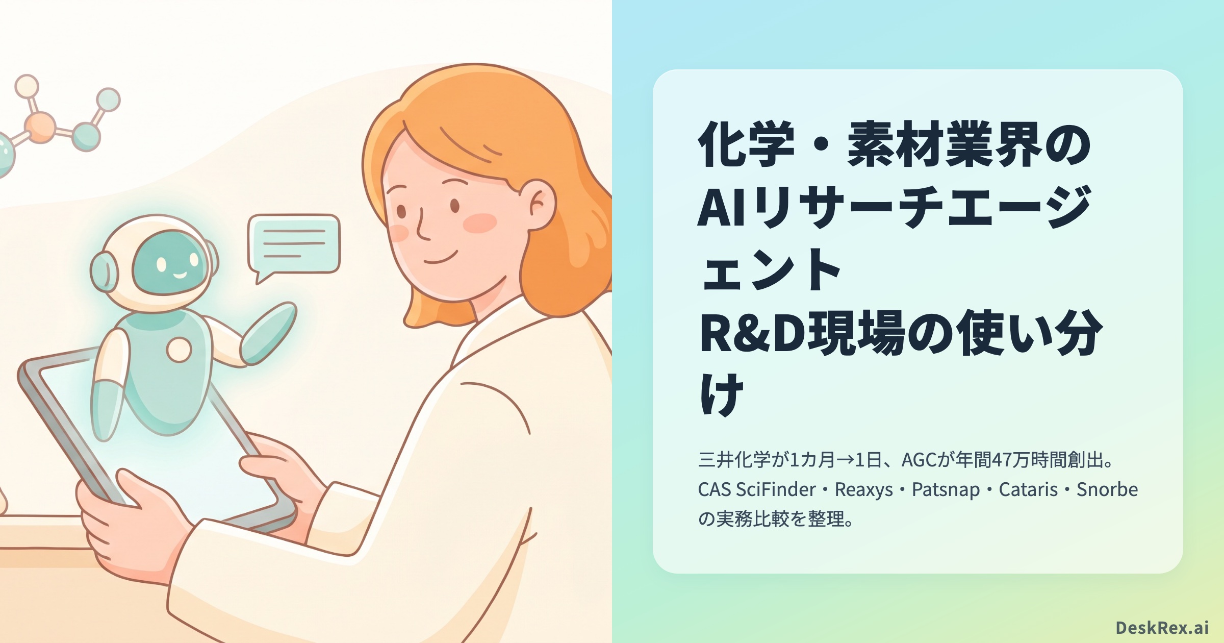 化学・素材業界のAIリサーチエージェント｜R&D現場の使い分け