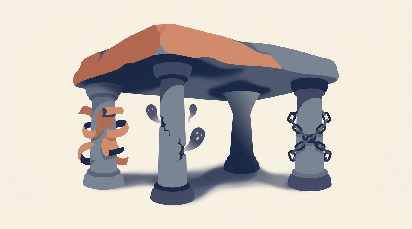 情シスが律速段階になる4つの構造を4本の柱で表現