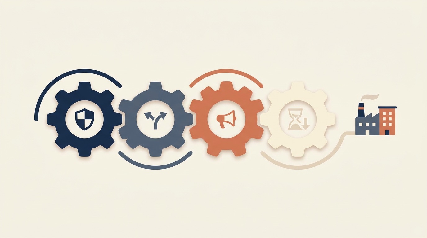 折り合いをつけた組織に共通する4つの型を歯車で表現