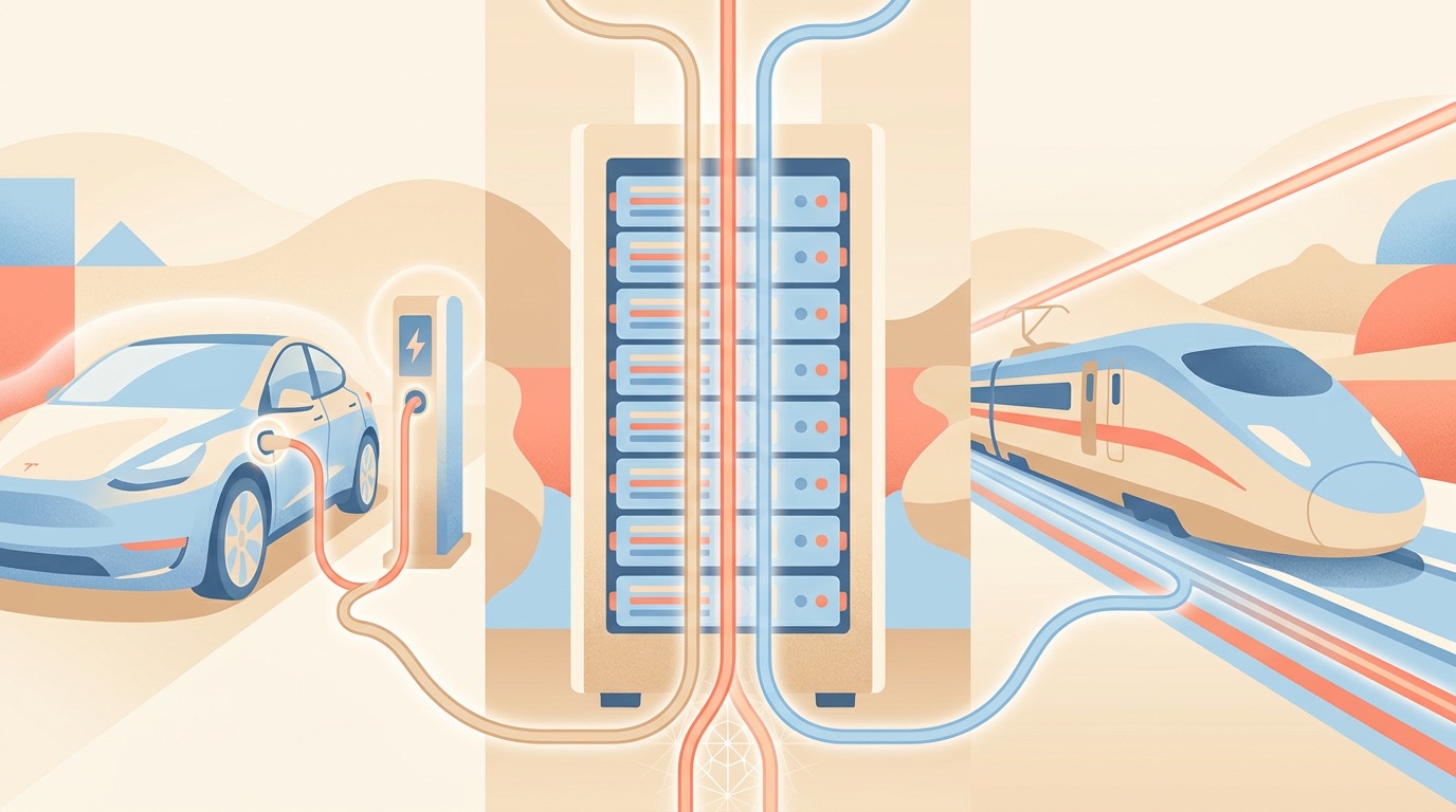 Layer 3システムインテグレータ(EV・鉄道・データセンター)のイラスト