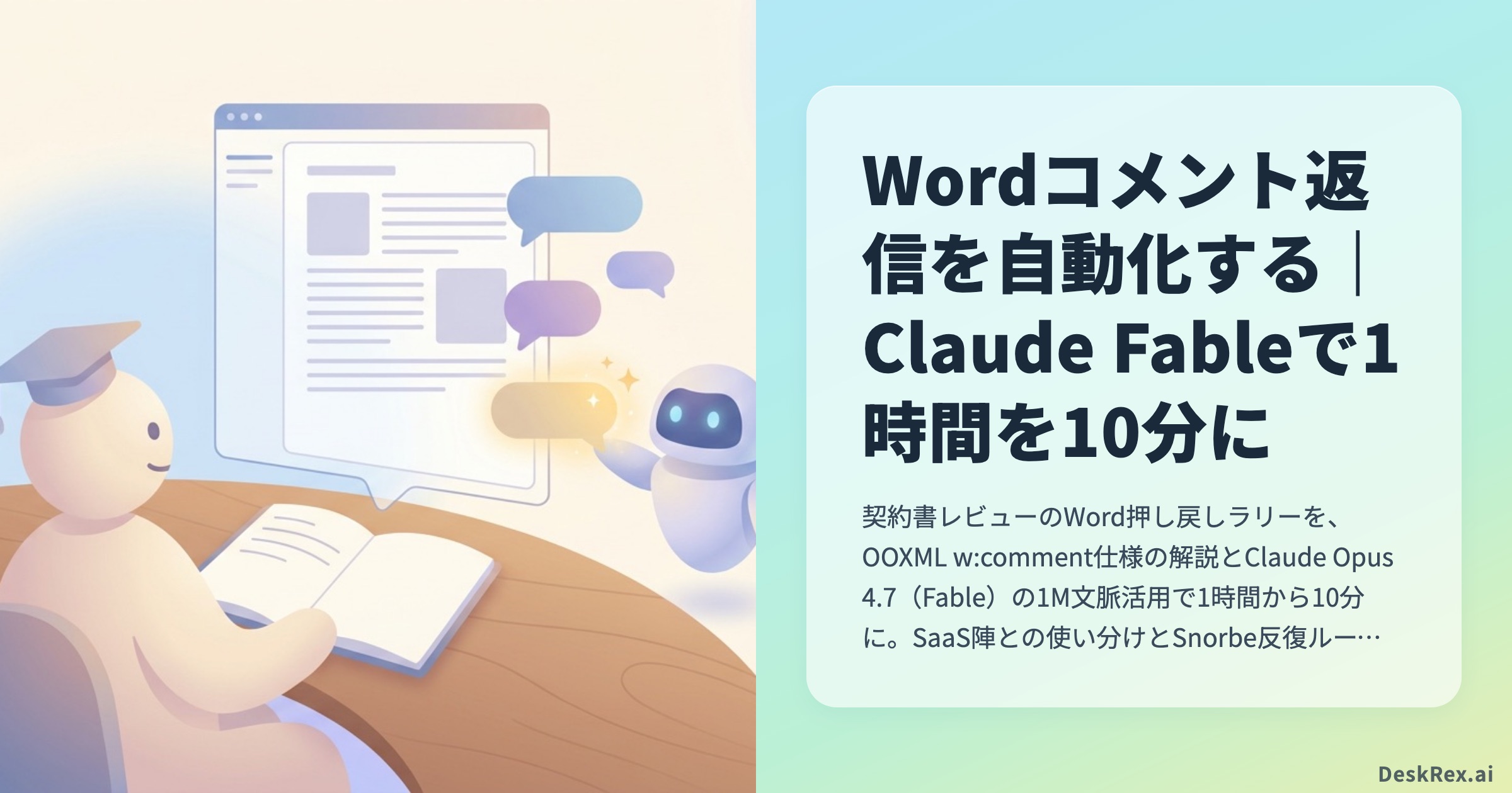 Wordコメント返信を自動化する Claude Fableで1時間を10分に