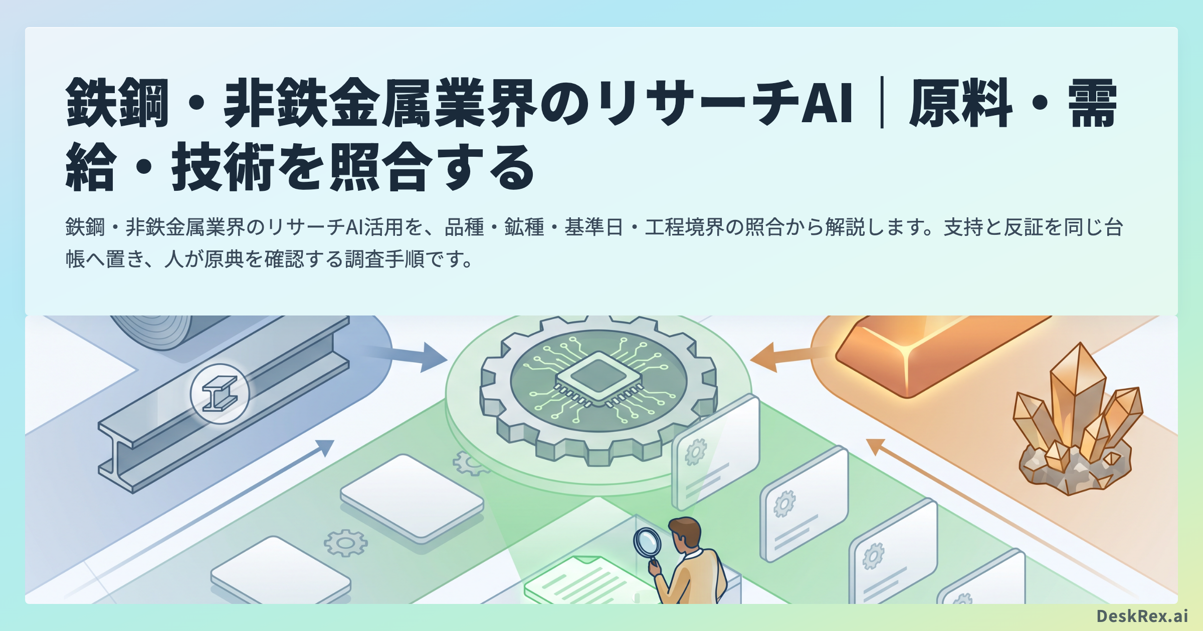 鉄鋼・非鉄金属業界のリサーチAIで品種、鉱種、基準日、工程境界を分ける調査手順