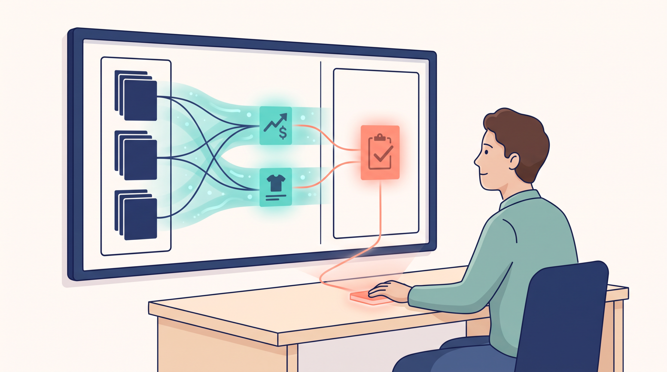 Visualping｜価格と製品ページの変更を絞って検知するについて、確定情報、AIの候補、人が確認する境界を一つの焦点で示し、縮小表示でも構造を判別できる。