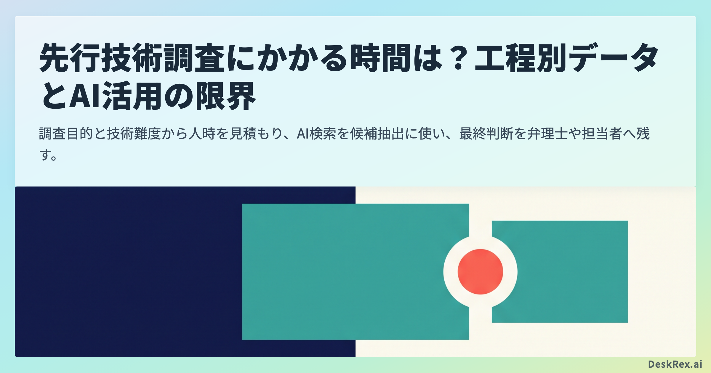 先行技術調査にかかる時間は？工程別データとAI活用の限界