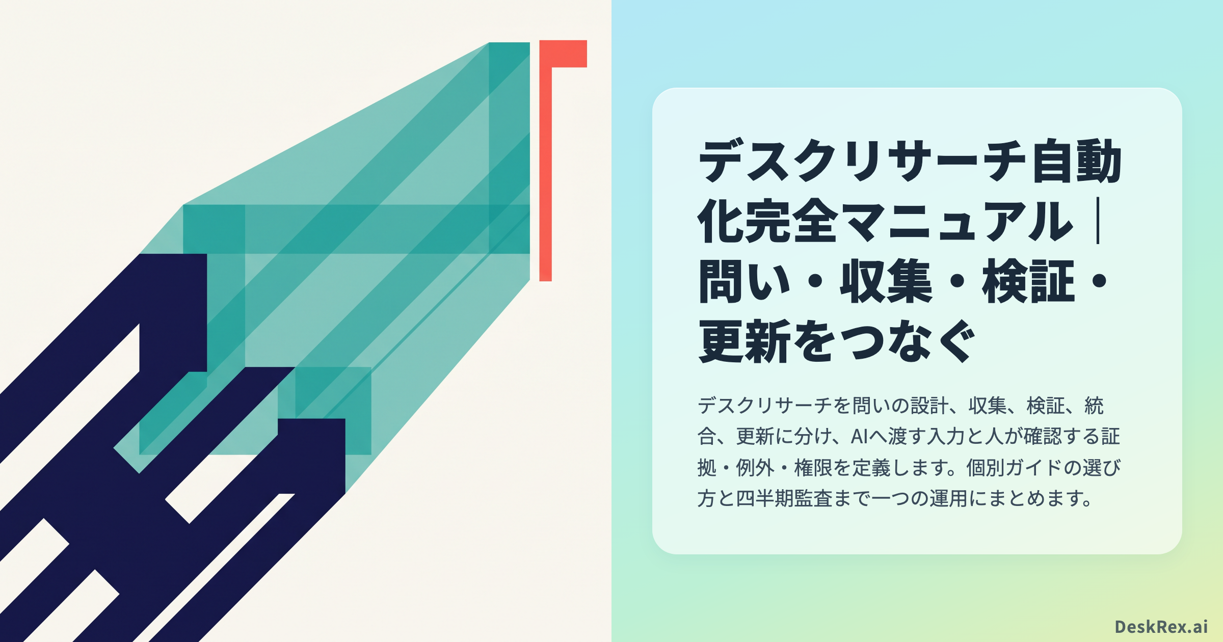 デスクリサーチ自動化完全マニュアル｜問い・収集・検証・更新をつなぐ