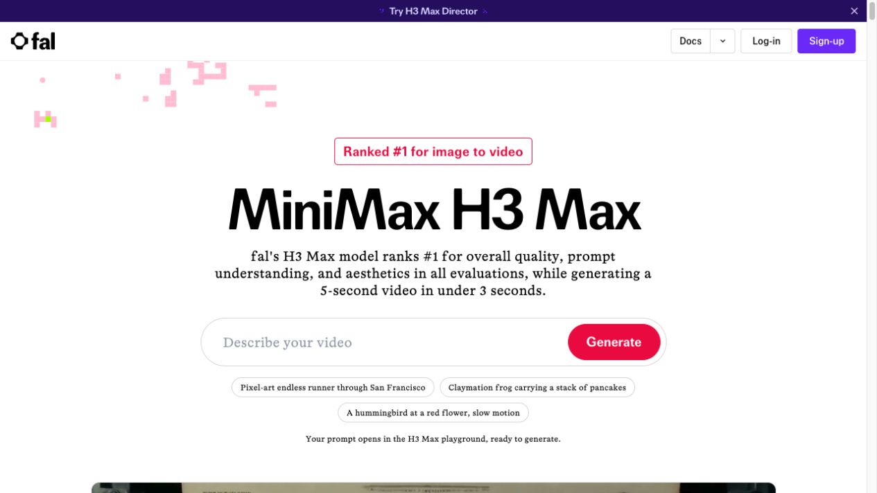 falのMiniMax H3 Max紹介ページと動画の指示入力欄