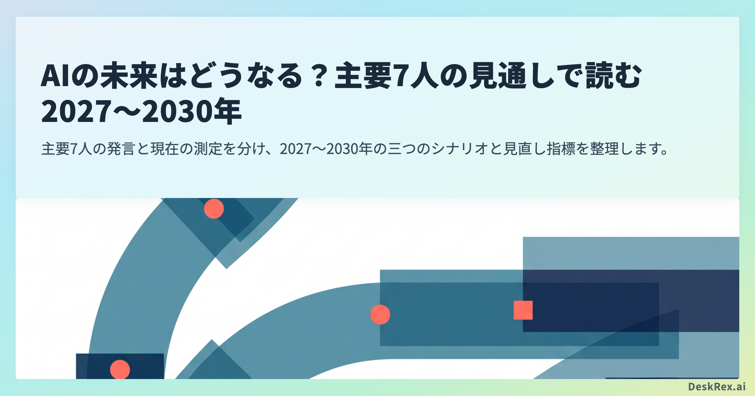 2027年から2030年に向けて複数に分岐するAIの未来シナリオを表した抽象画