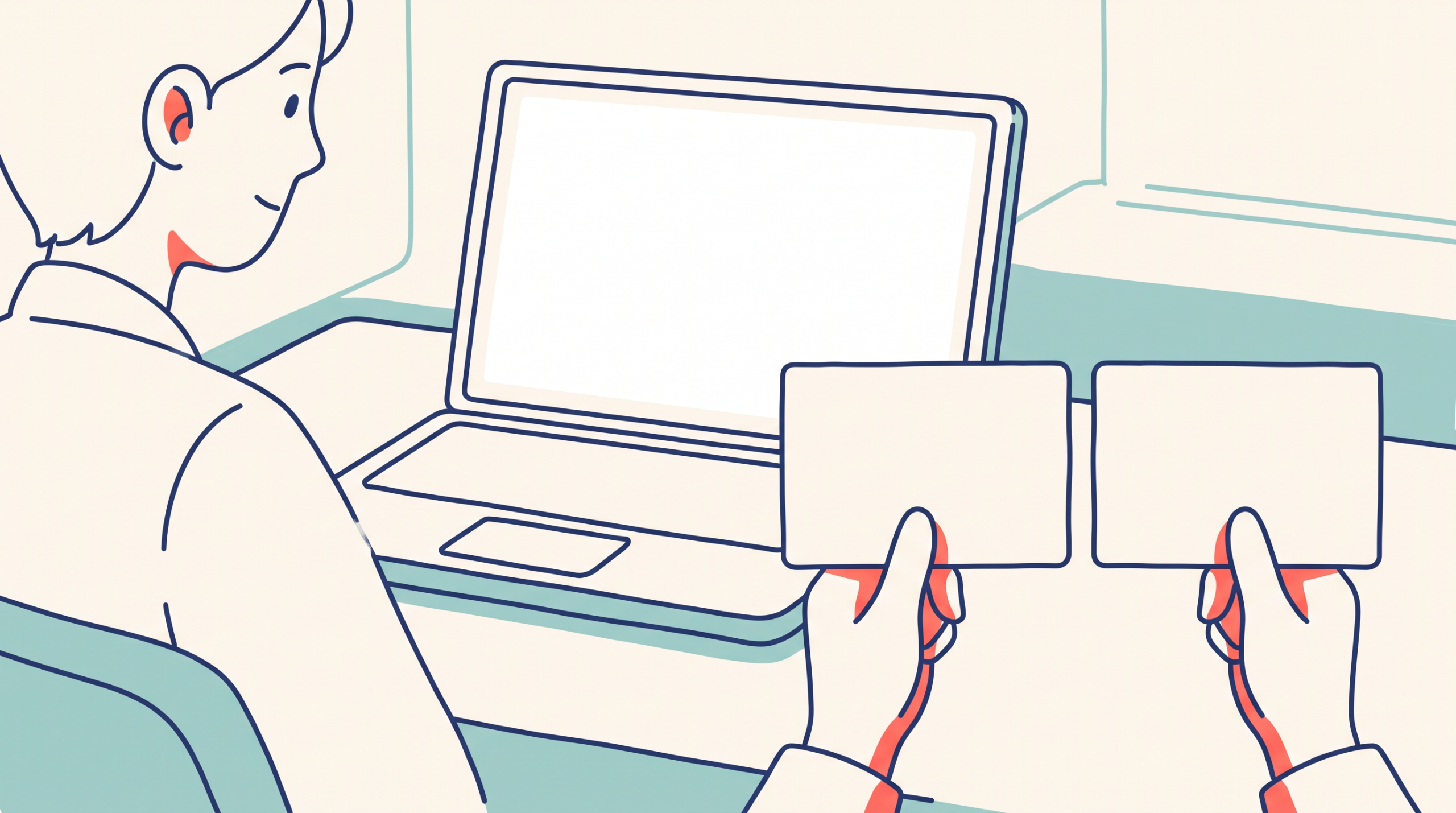 Workで二つのモデルを選ぶ人のイラスト