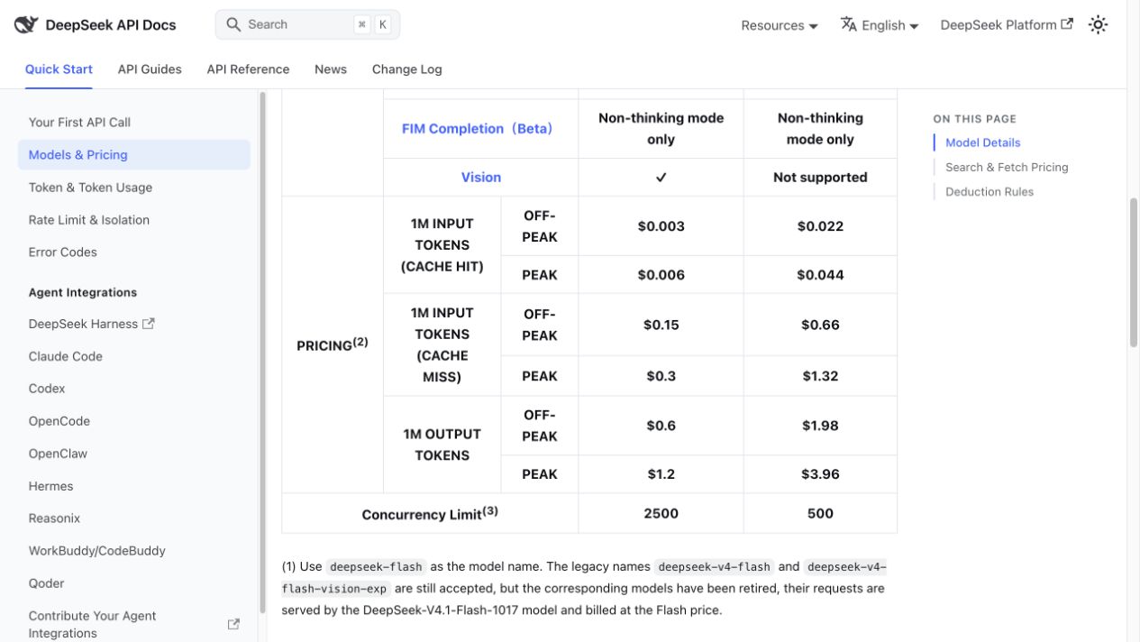 公式料金表のFlash入力キャッシュ出力単価